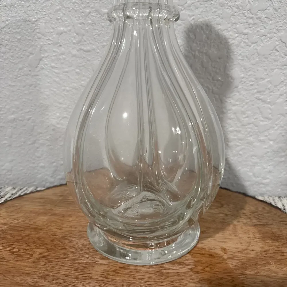 VTG French Glass Decanter Multi-Chamber 4 Compartment Bottle Vase Clear Glass